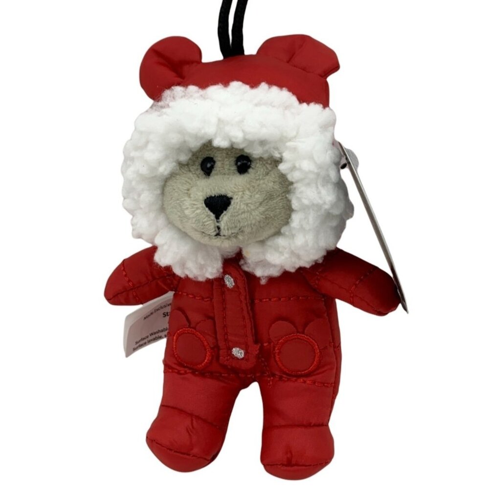 Starbucks 2021 Bearista Bear Christmas Ornament Hooded Red Snowsuit New